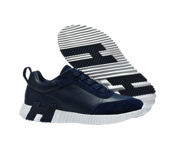 Sableau HB Sneakers in Navy, low-top cowhide leather runner