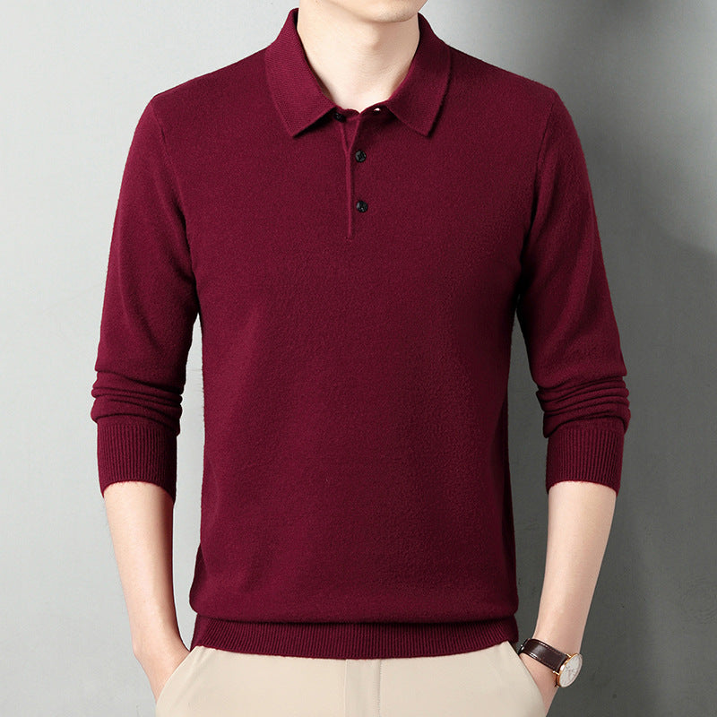 Sableau Knitted Polo - Burgundy