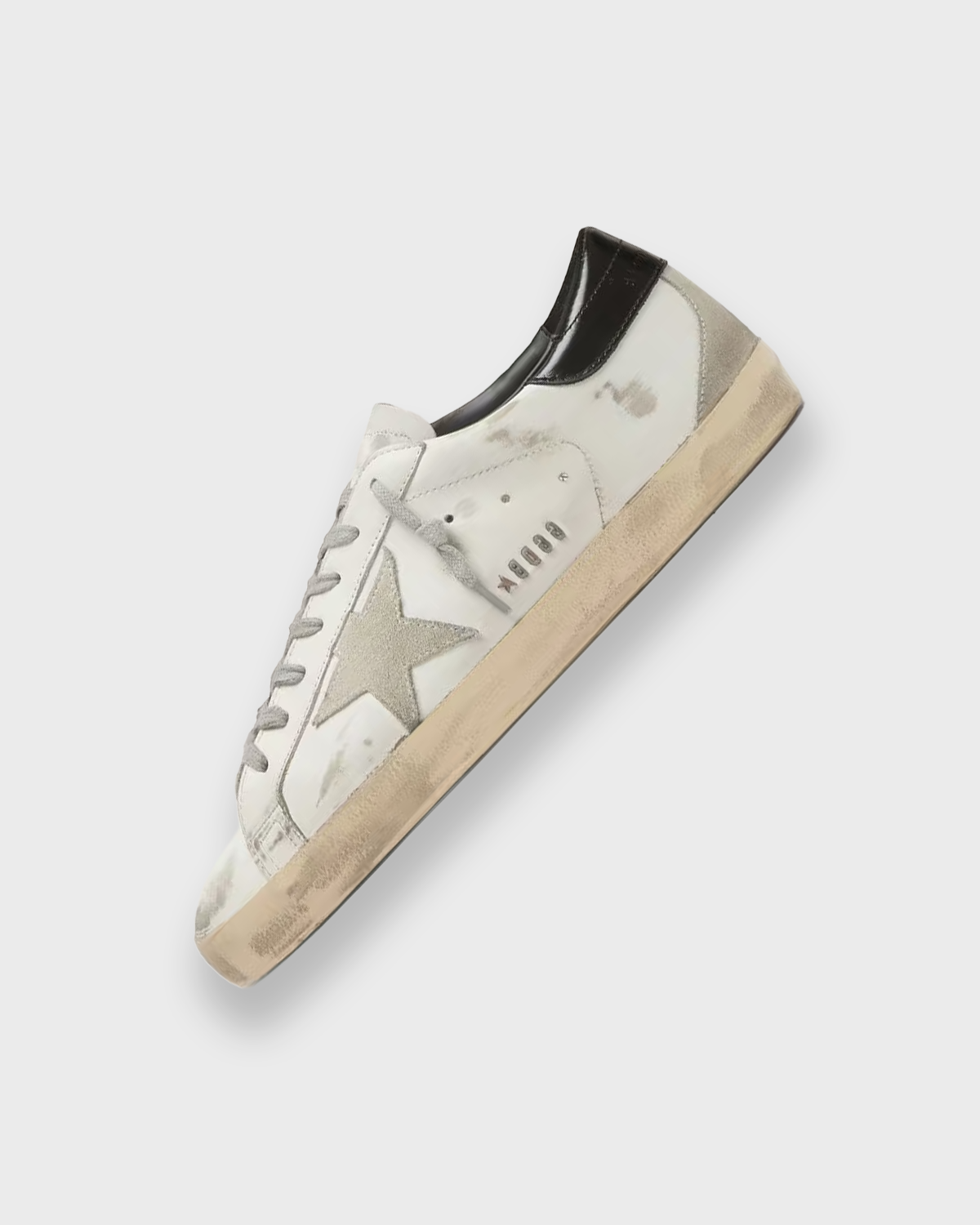 Distressed Star Sneakers — Black