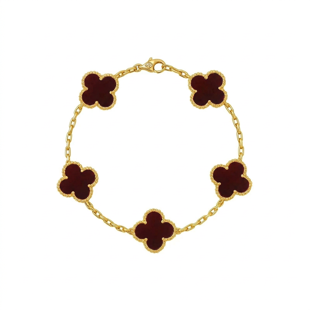 Sableau Flower Bracelet — Dark Red