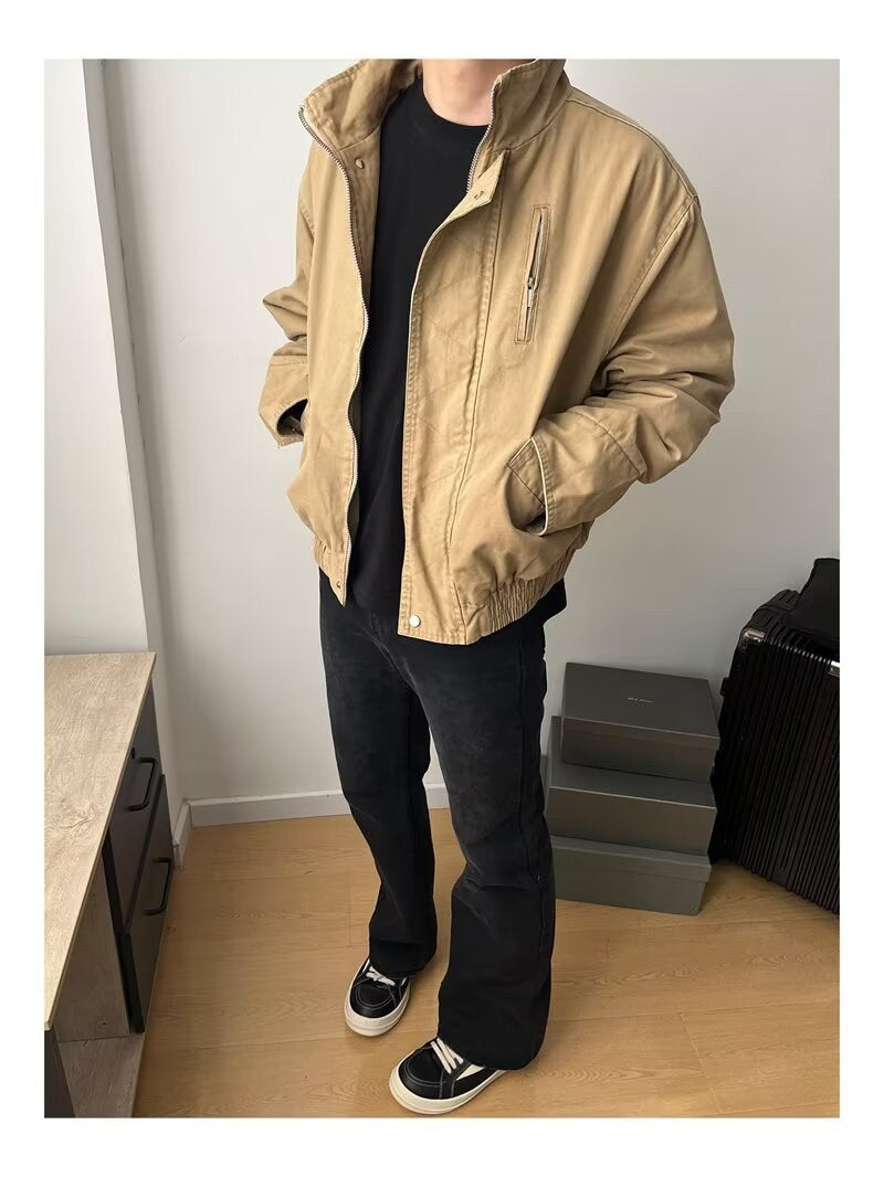 Sableau Tan Cotton Work Jacket in Khaki