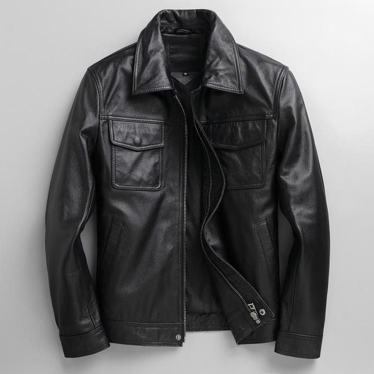 Sableau Leather Shirt Jacket in Black