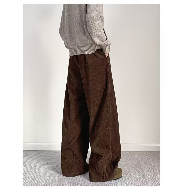 Sableau Corduroy Wide Trousers in Brown