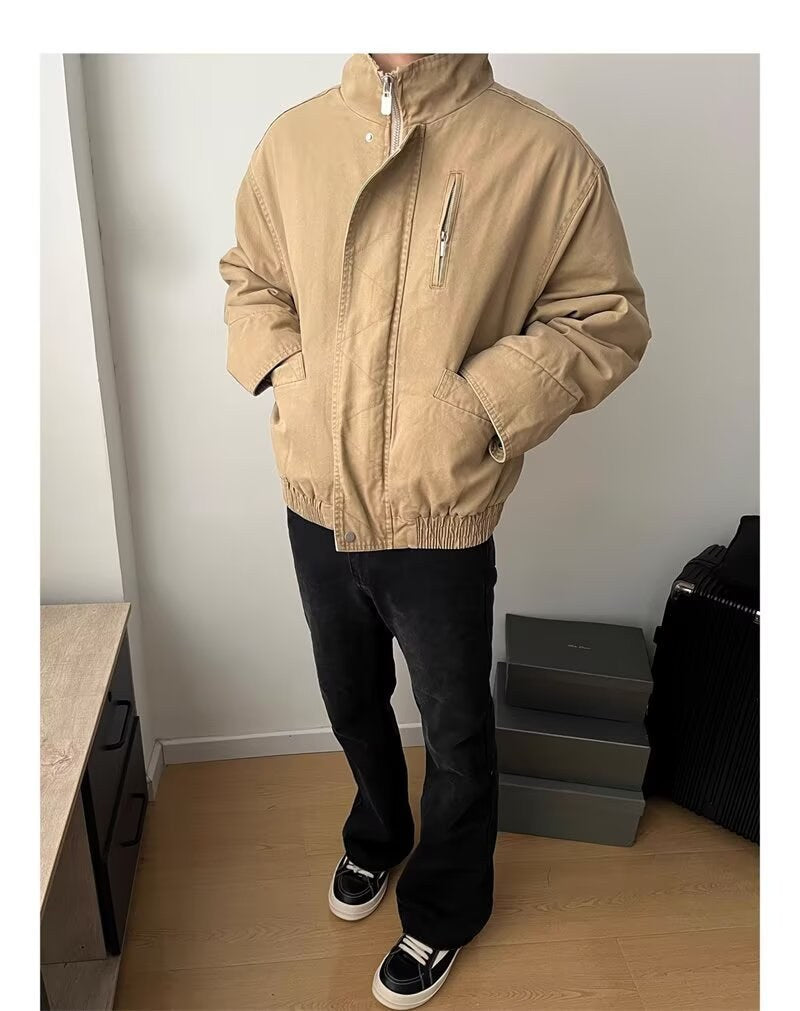 Sableau Tan Cotton Work Jacket in Khaki