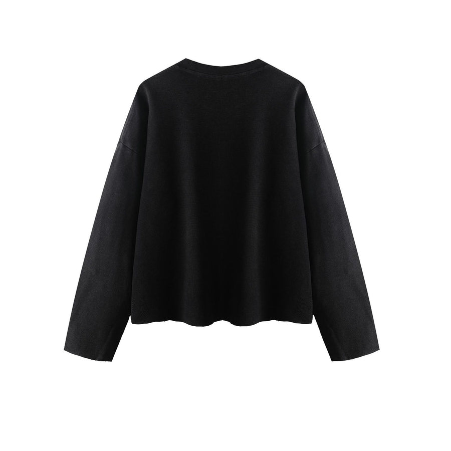 Sableau Washed Waffle Long Sleeve in Black