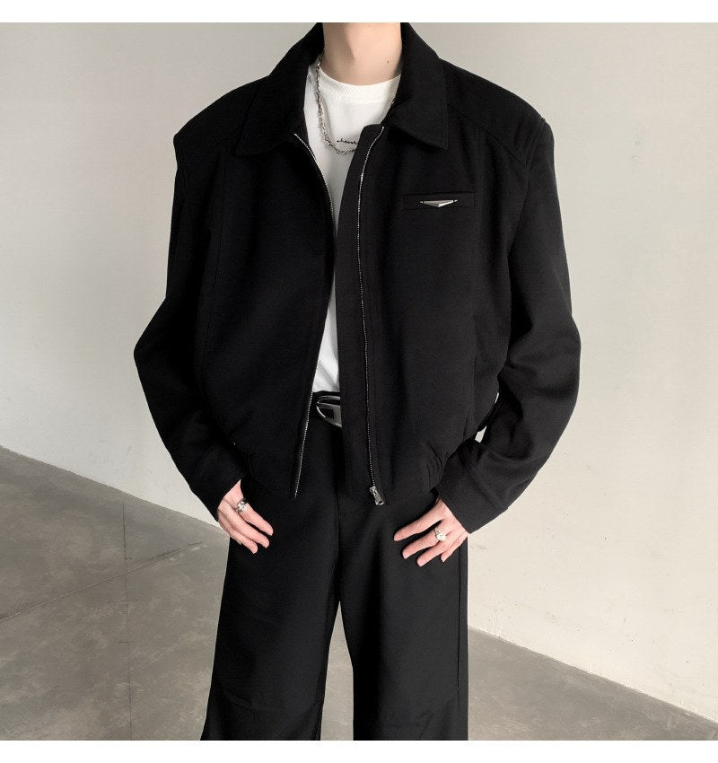 Sableau Wool-Blend Harrington in Black