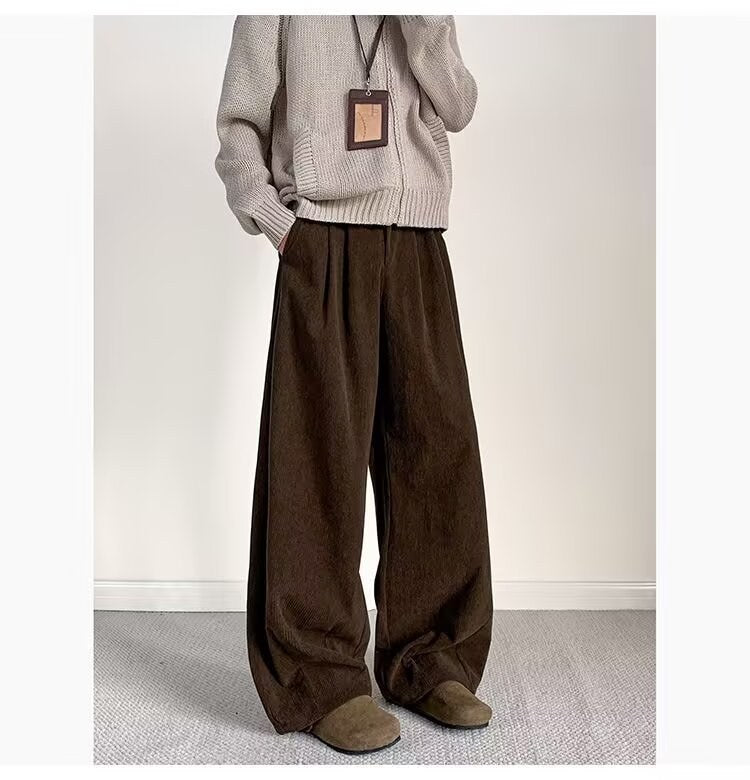 Sableau Corduroy Wide Trousers in Brown