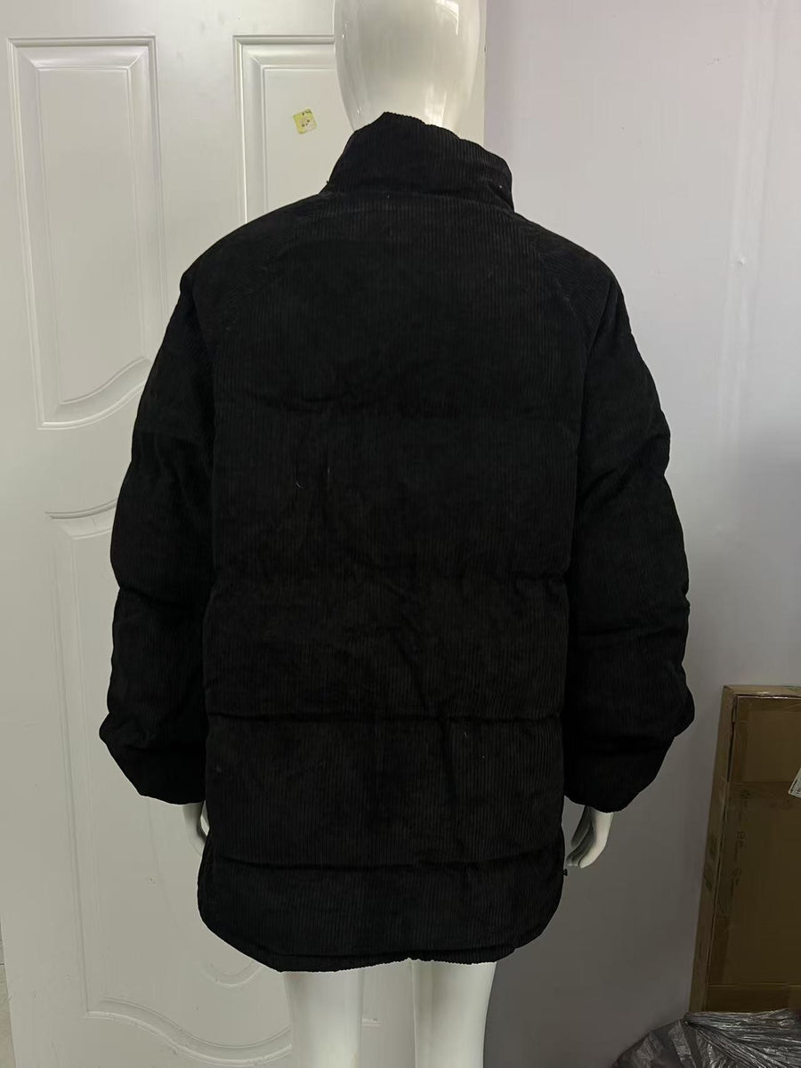 Sableau Corduroy Puffer Jacket in Black