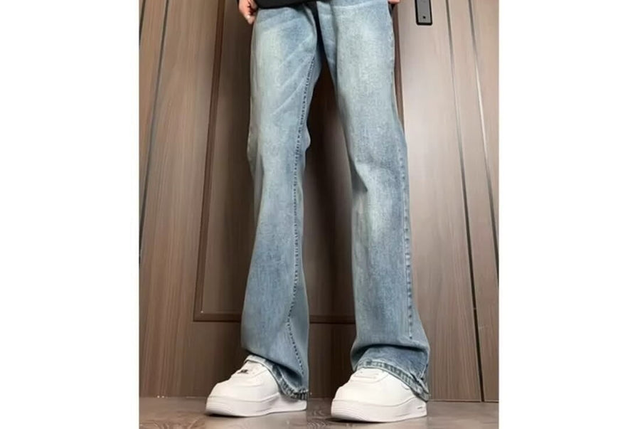 Sableau Light Wash Flare Jeans in Light Blue