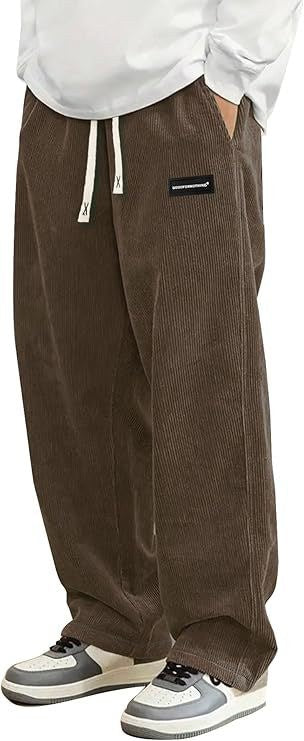 Sableau Corduroy Drawstring Trousers in Brown