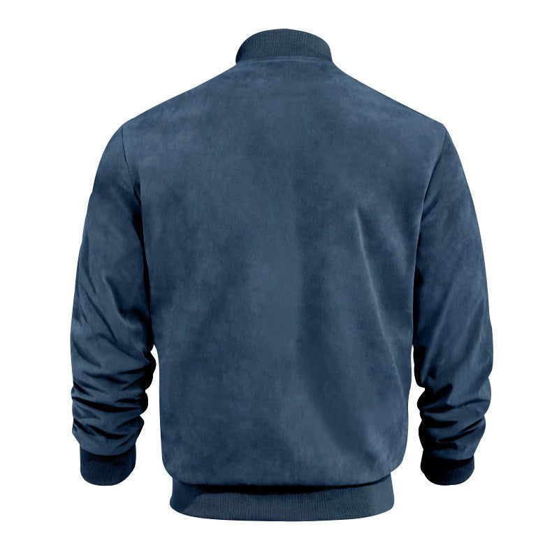 Sableau Suede-Look Bomber in Navy