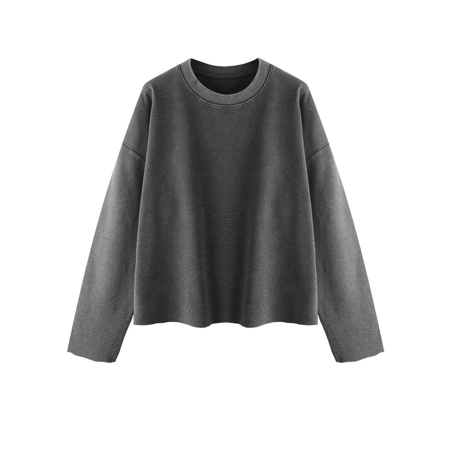 Sableau Washed Waffle Long Sleeve in Grey