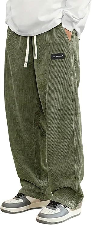 Sableau Corduroy Drawstring Trousers in Green