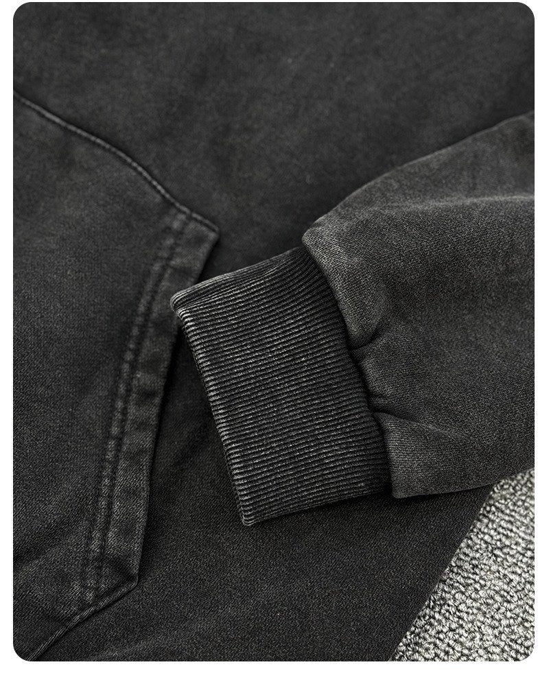 Sableau Washed Heavyweight Hoodie in Washed Black