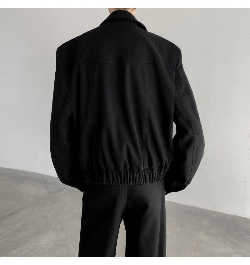 Sableau Wool-Blend Harrington in Black