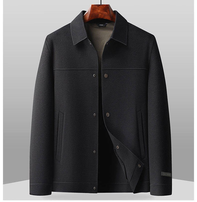 Sableau Double-Faced Wool Jacket in Black
