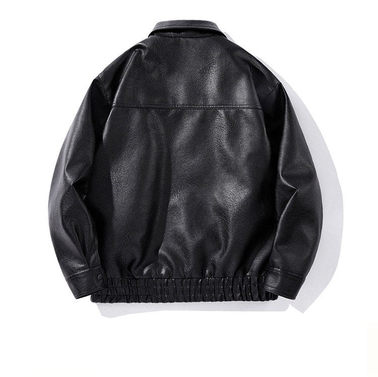 Sableau Oversized Leather-Look Jacket in Black