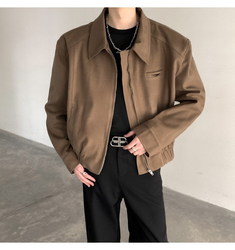 Sableau Wool-Blend Harrington in Brown