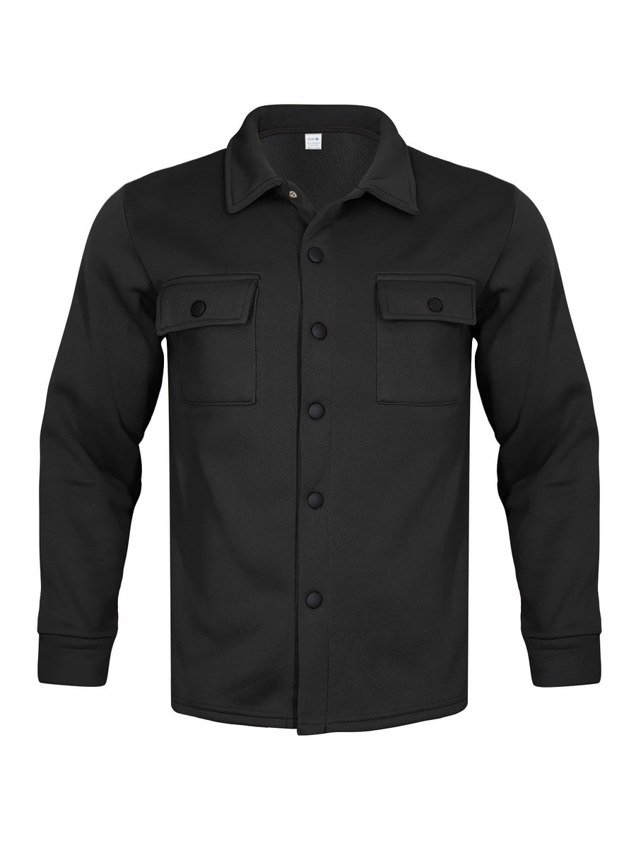 Sableau Brushed Overshirt Jacket in Black