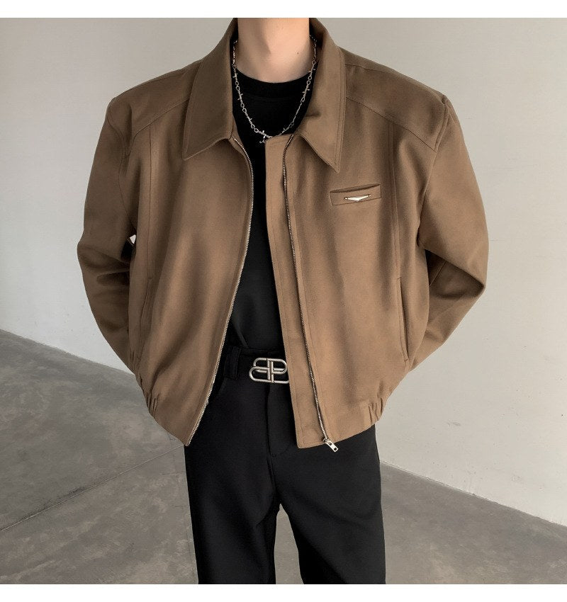 Sableau Wool-Blend Harrington in Brown