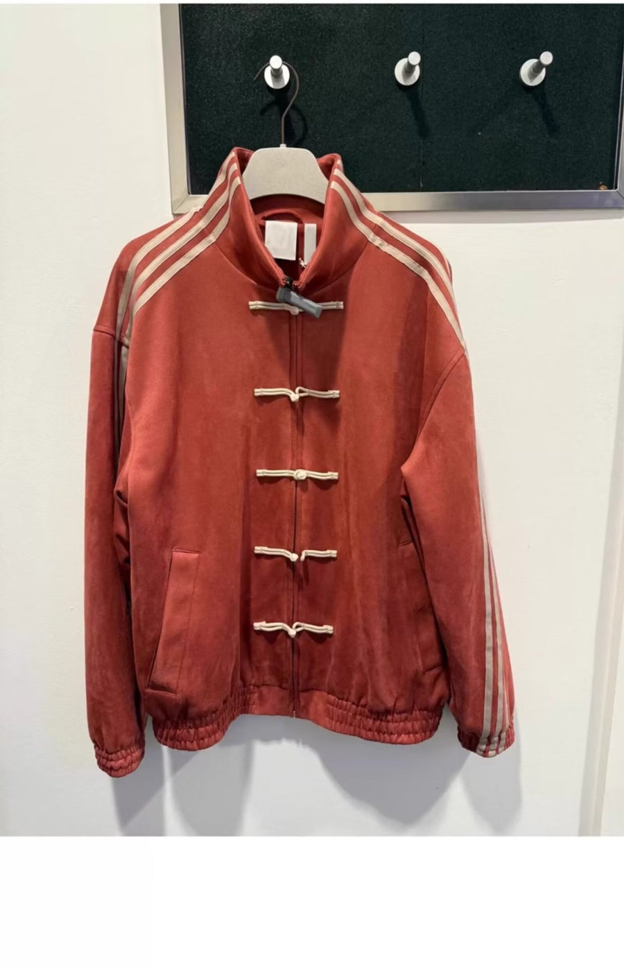 Sableau Frog-Button Track Jacket in Red