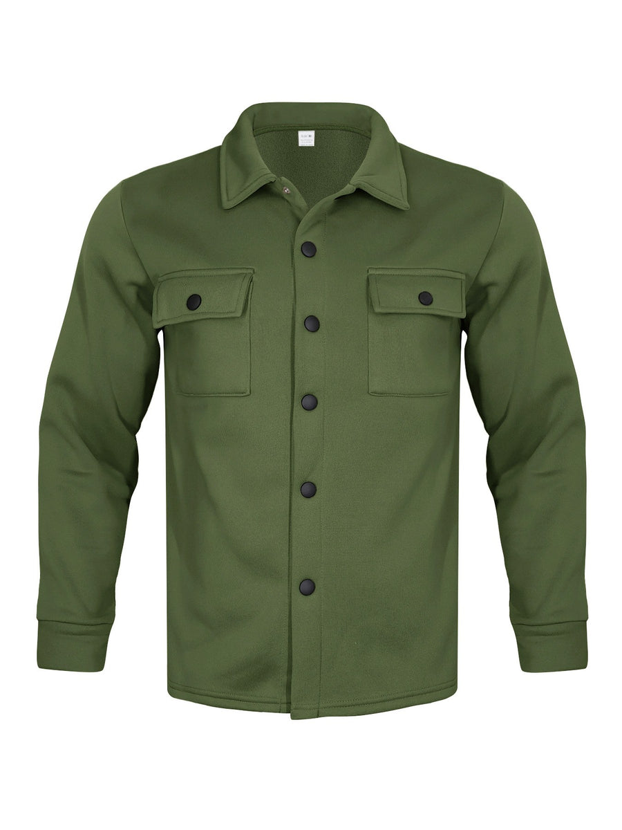 Sableau Brushed Overshirt Jacket in Green