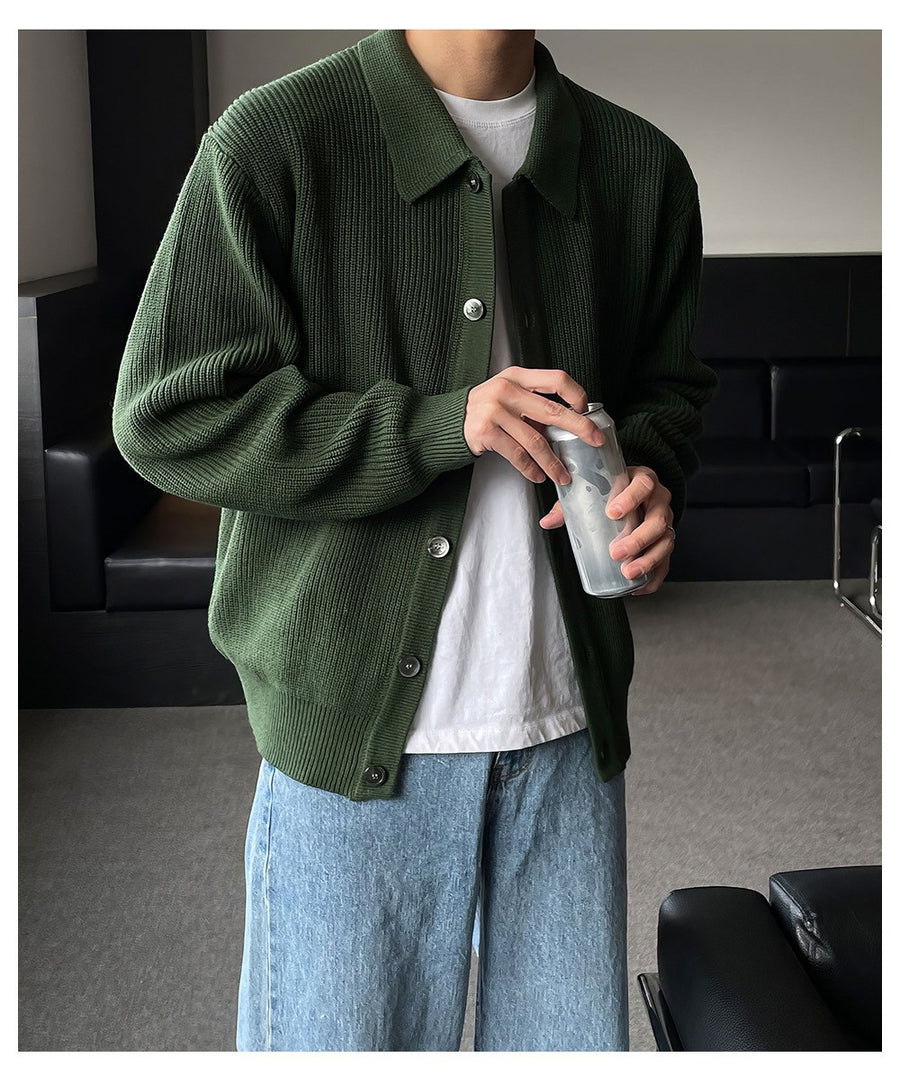 Sableau Ribbed Cardigan Shirt in Green