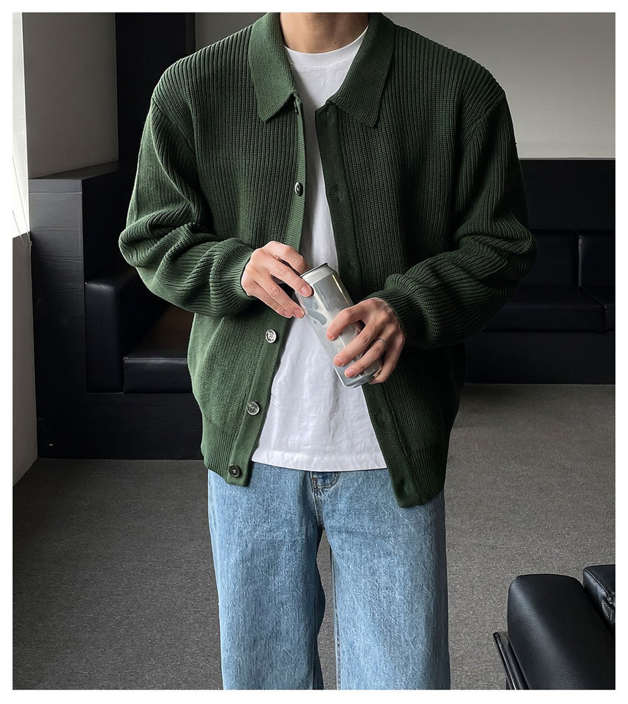 Sableau Ribbed Cardigan Shirt in Green