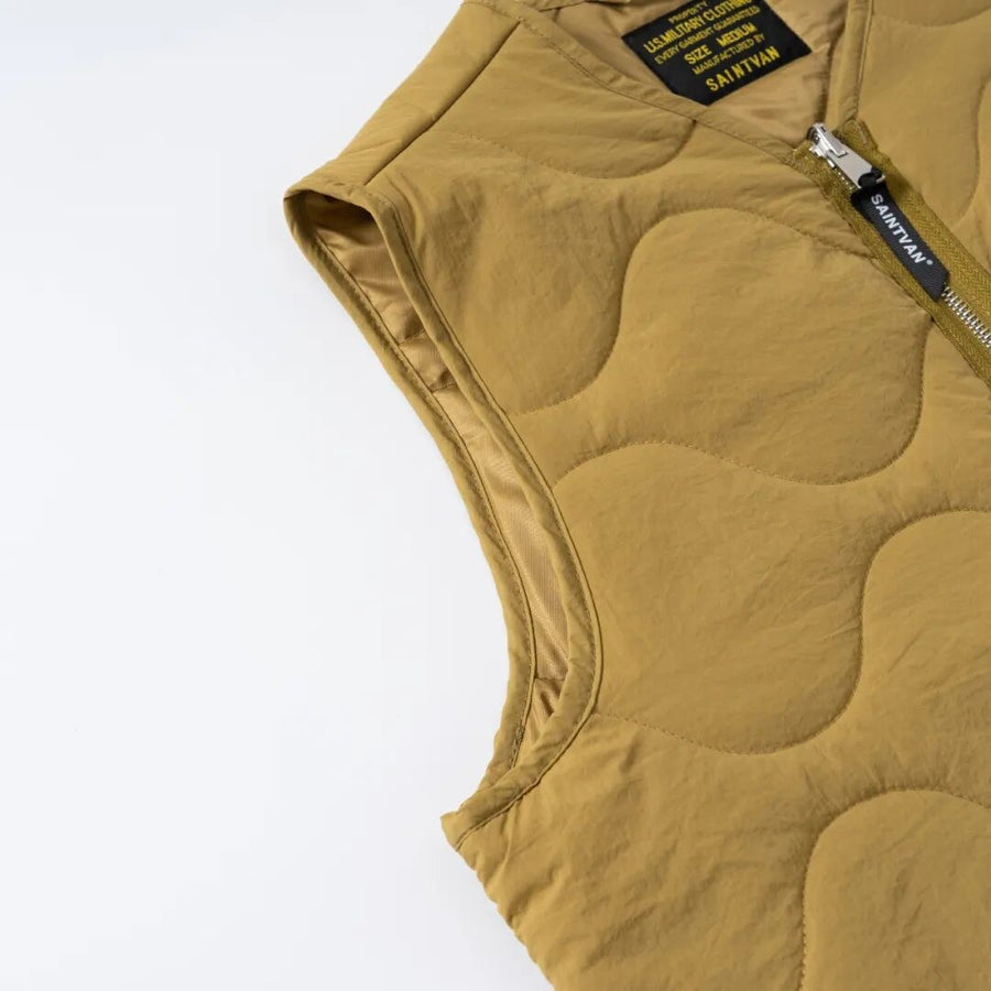 Sableau Quilted Gilet in Khaki