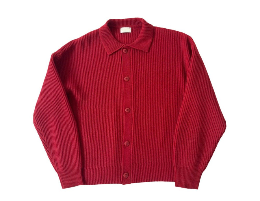 Sableau Ribbed Cardigan Shirt in Red