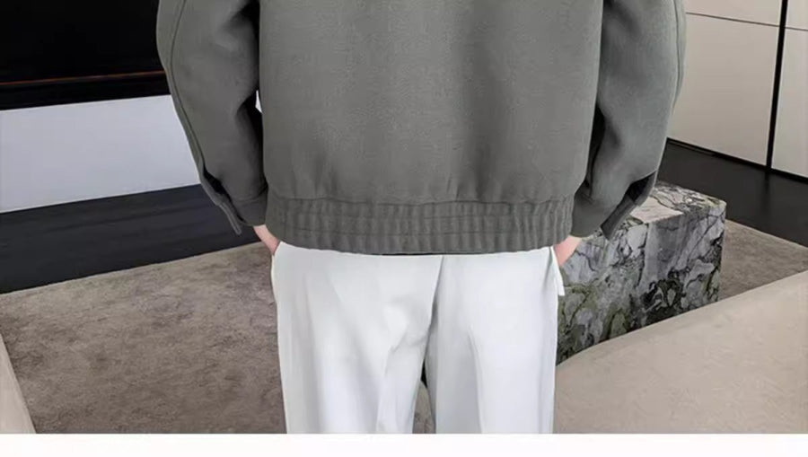 Sableau Wool-Blend Zip Jacket in Green