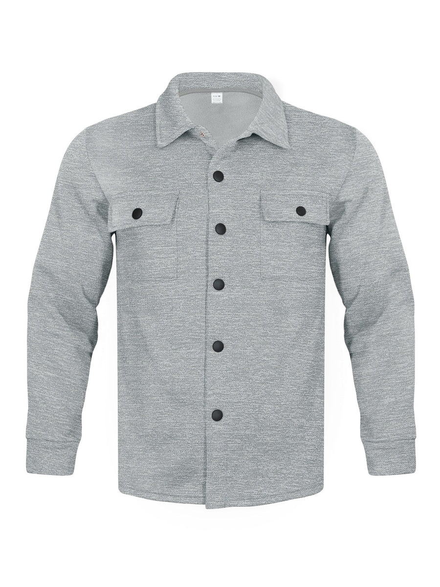 Sableau Brushed Overshirt Jacket in Light Grey