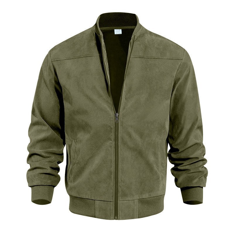 Sableau Suede-Look Bomber in Army Green