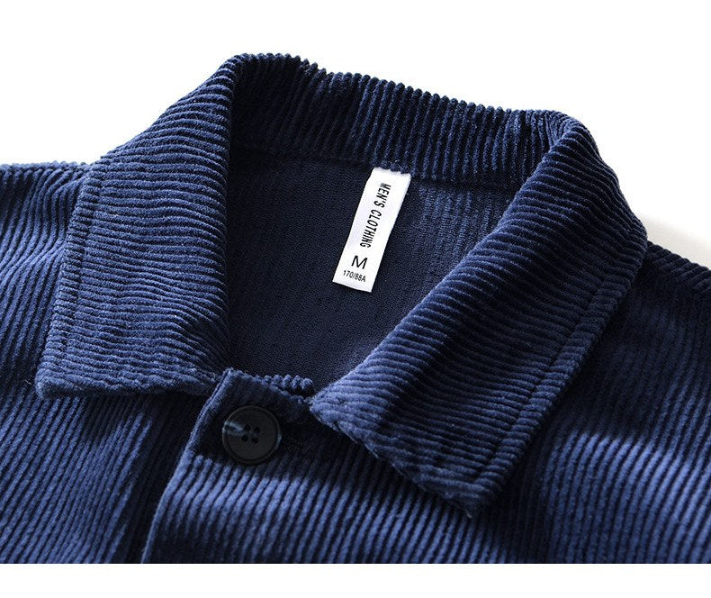 Sableau Corduroy Shirt Jacket in Navy