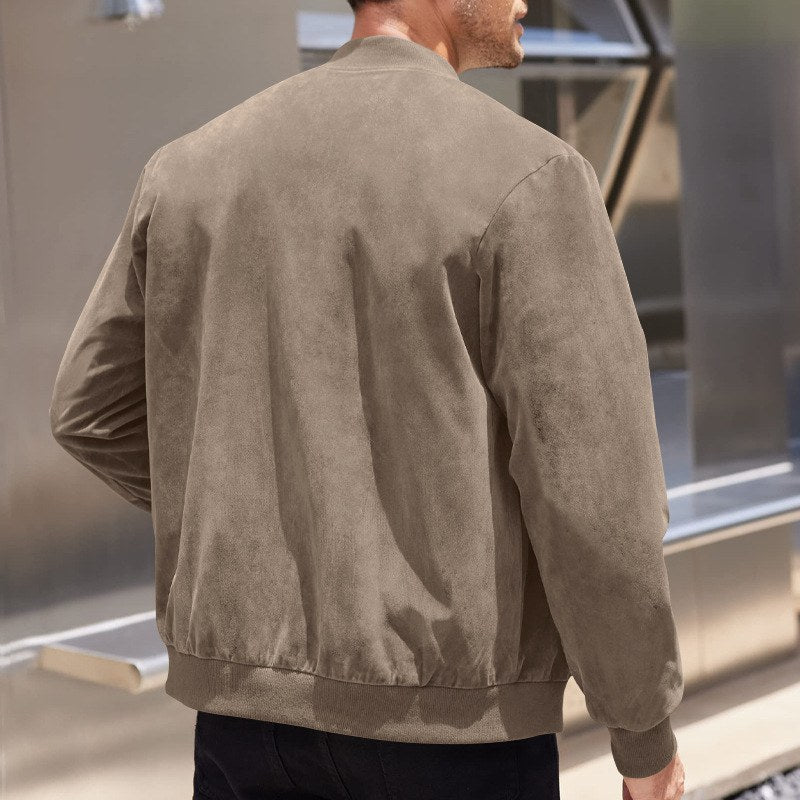 Sableau Suede-Look Bomber in Camel
