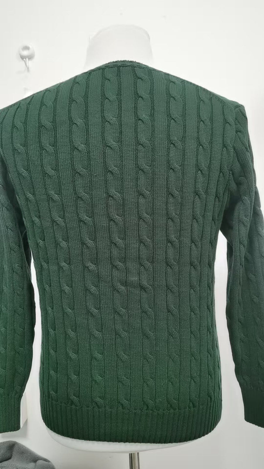 Sableau Cable V-Neck Knit in Green