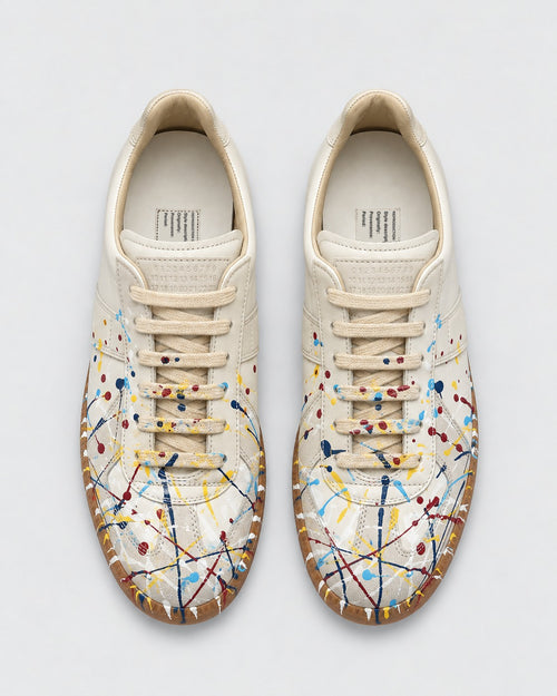 Sableau Gats Sneakers Paint Splatter - Paint Drop White top view