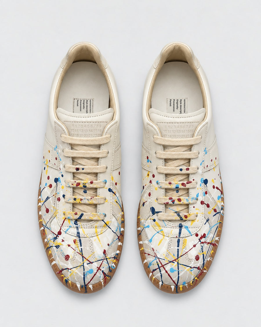 Sableau Gats Sneakers Paint Splatter - Paint Drop White top view