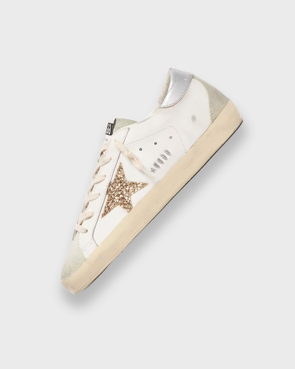 Distressed Star Sneakers — Gold
