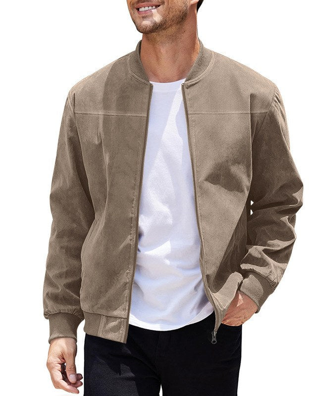 Sableau Suede-Look Bomber in Camel