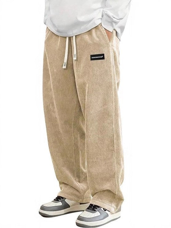 Sableau Corduroy Drawstring Trousers in Khaki