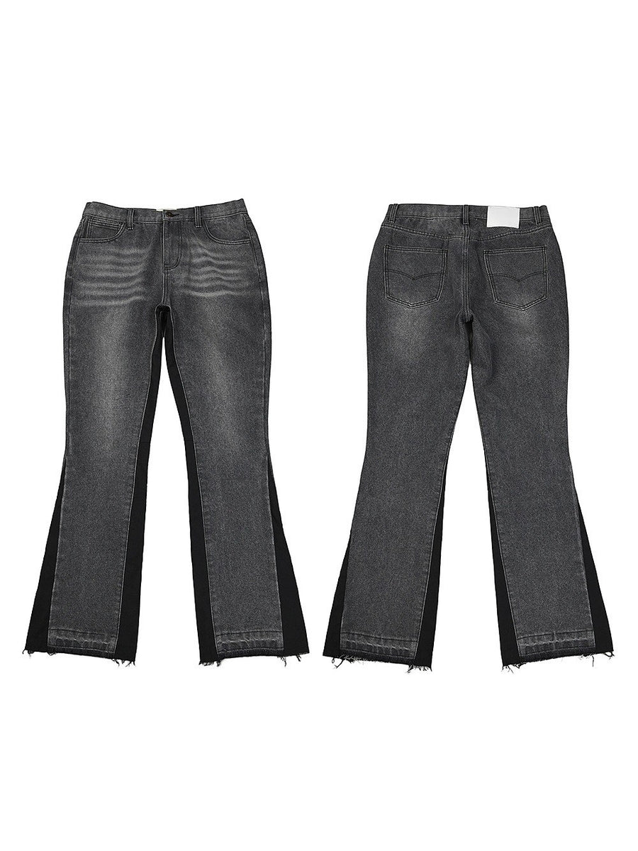 Sableau Panelled Flare Jeans in Grey