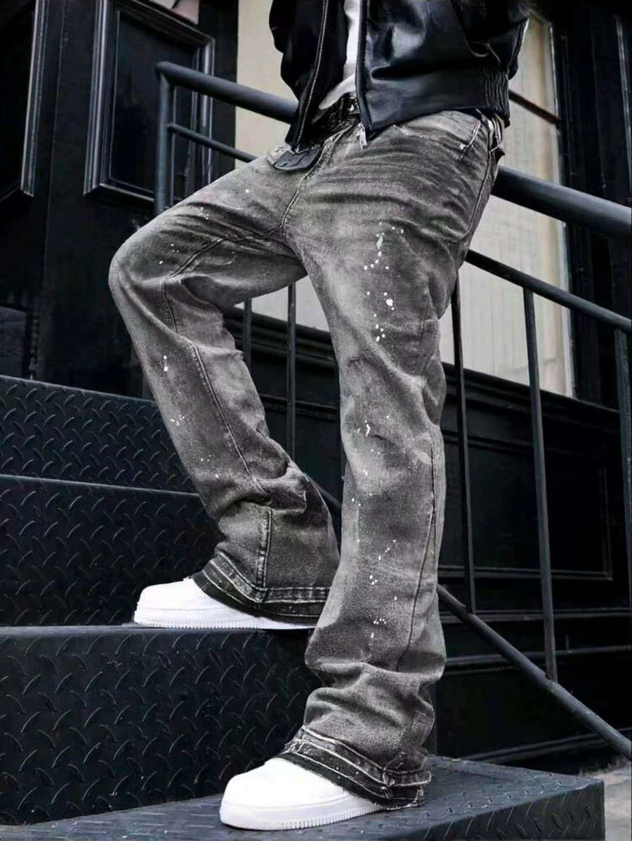 Sableau Washed Baggy Jeans in Grey