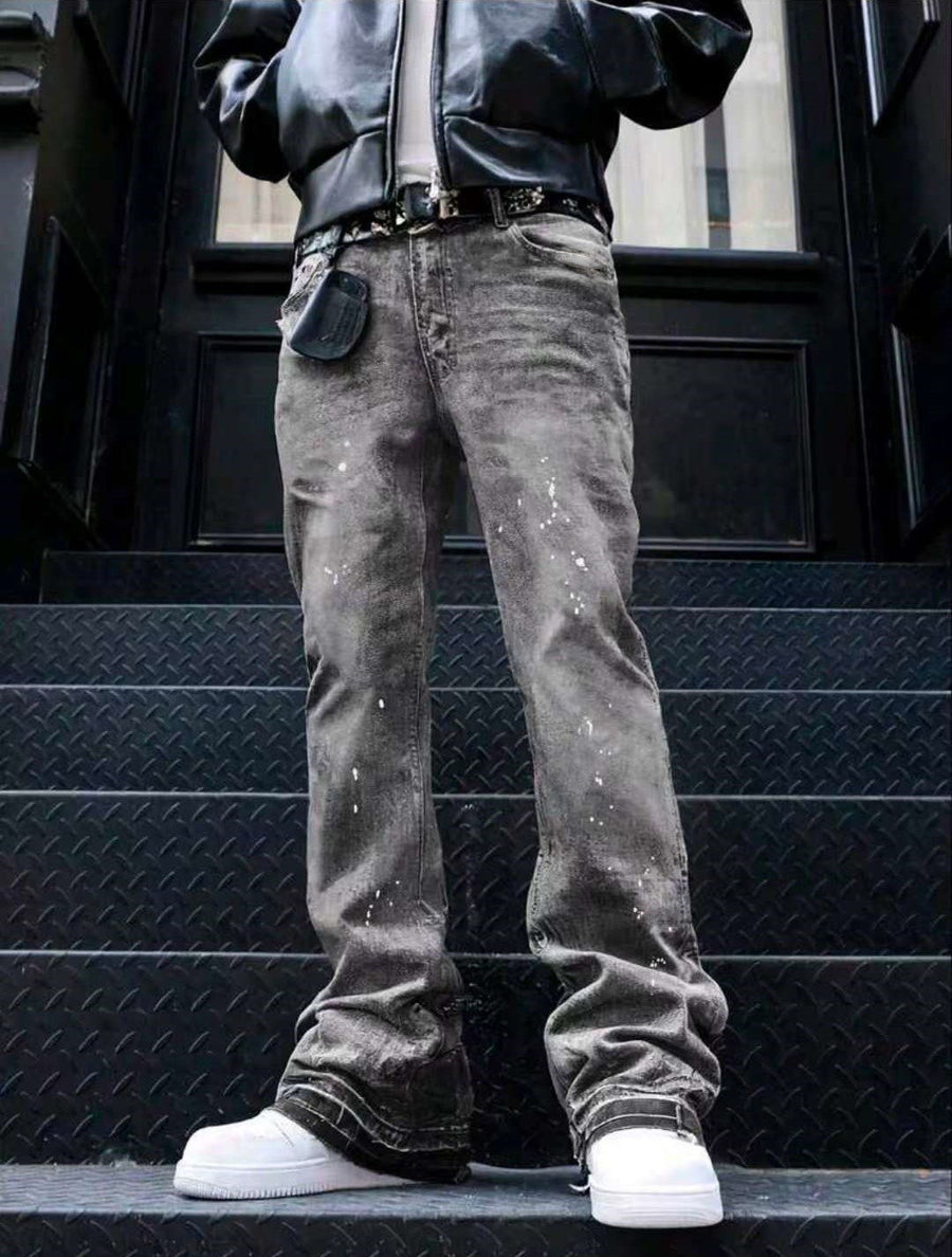 Sableau Washed Baggy Jeans in Grey