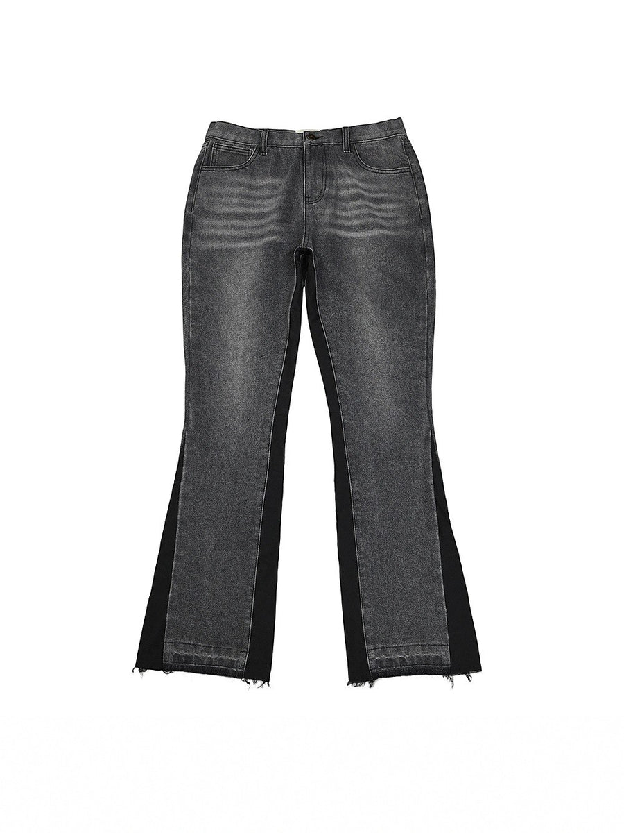 Sableau Panelled Flare Jeans in Grey