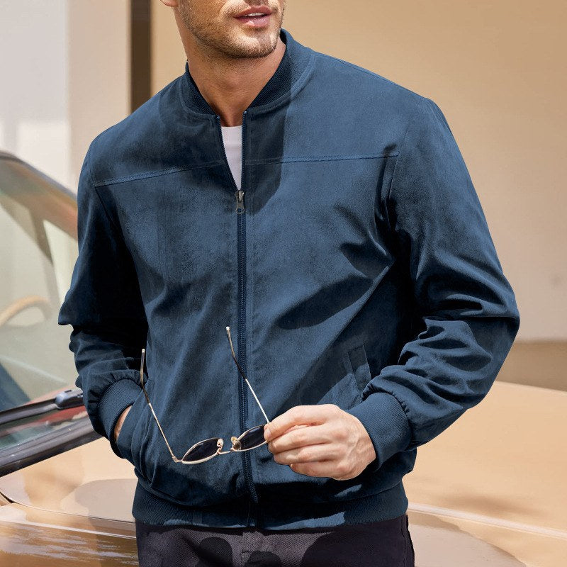 Sableau Suede-Look Bomber in Navy