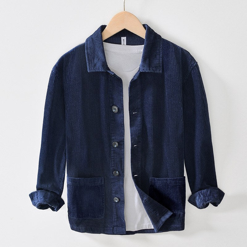 Sableau Corduroy Shirt Jacket in Navy
