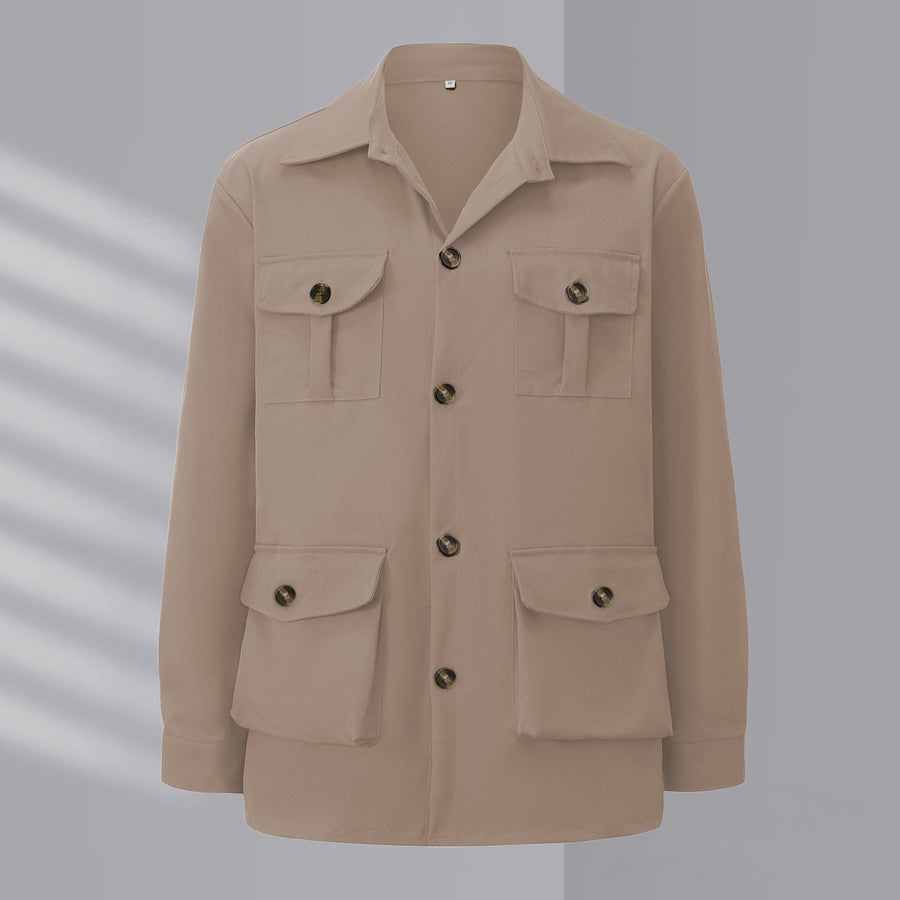 Sableau Four-Pocket Overshirt Jacket in Taupe