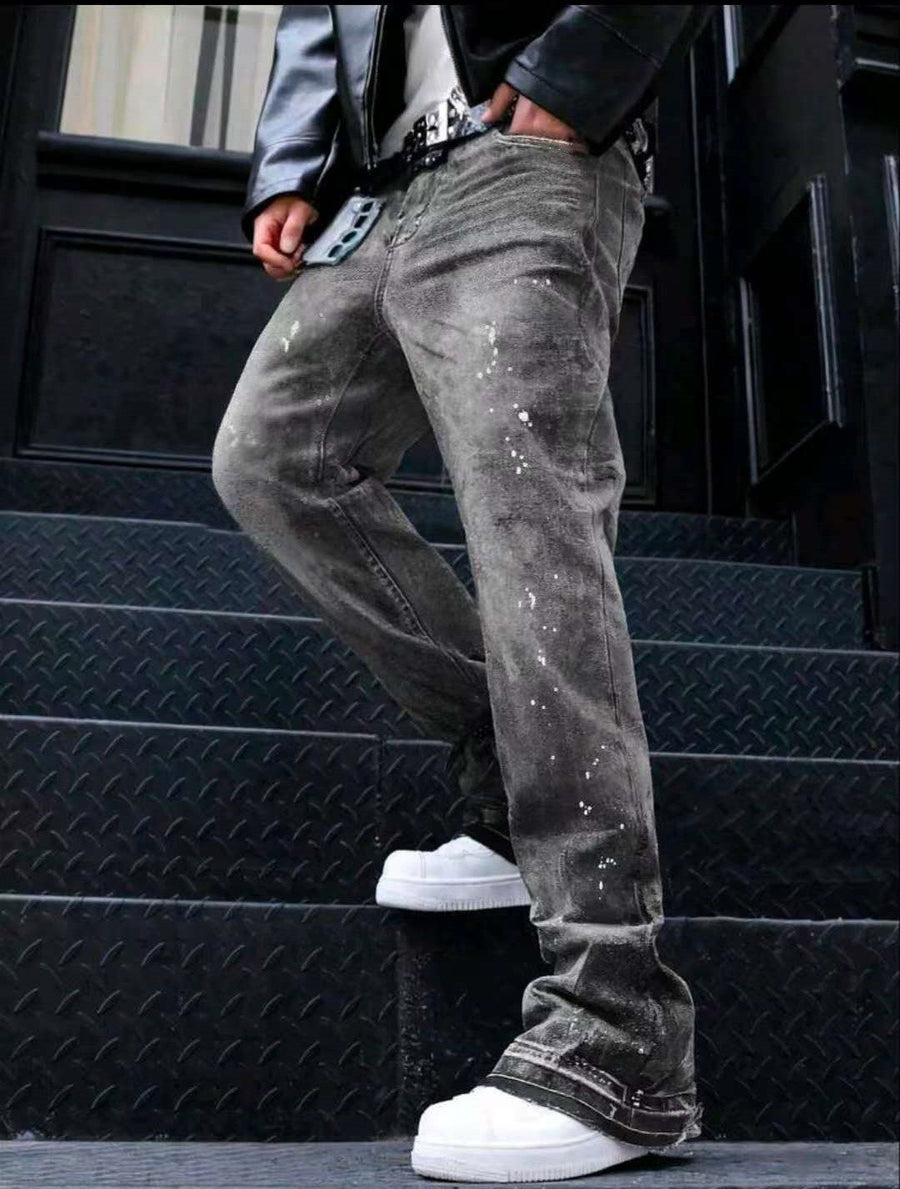 Sableau Washed Baggy Jeans in Grey