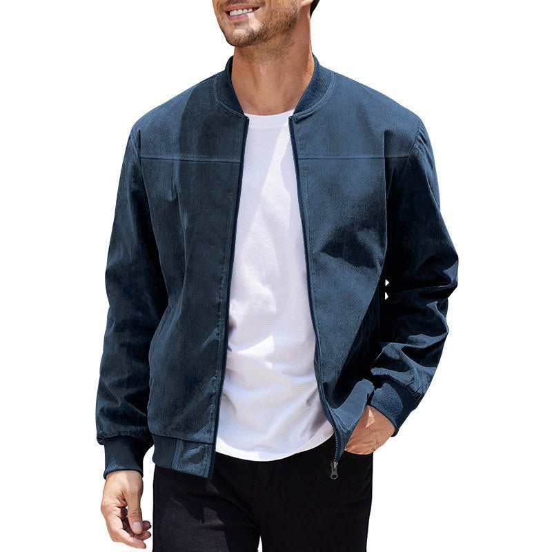 Sableau Suede-Look Bomber in Navy